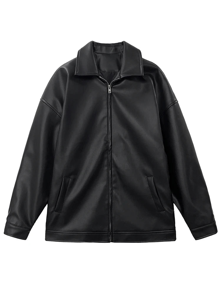Chaqueta corta tipo casual de cuero sintetico - Mauroicardi
