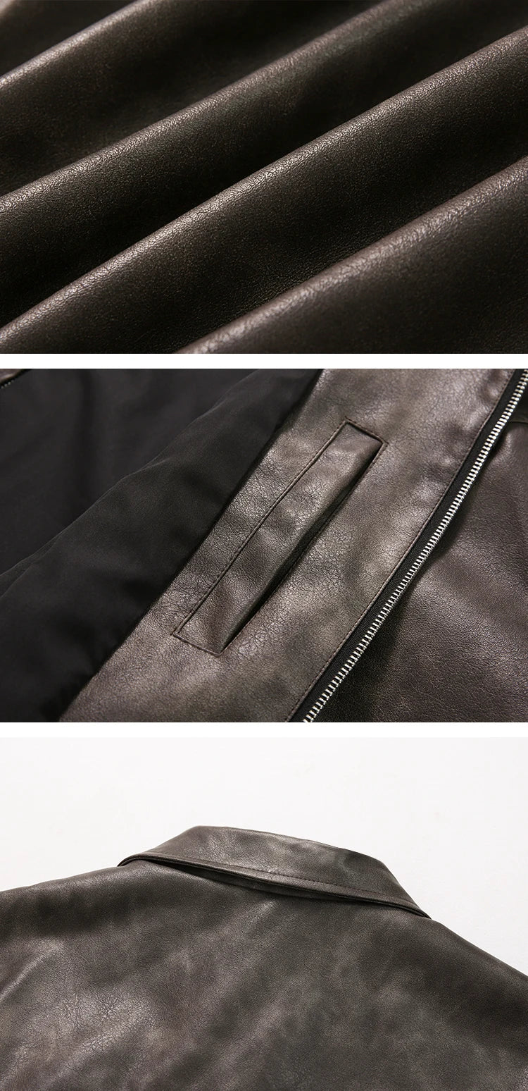 Chaqueta de cuero sintetico desgastado - Mauroicardi