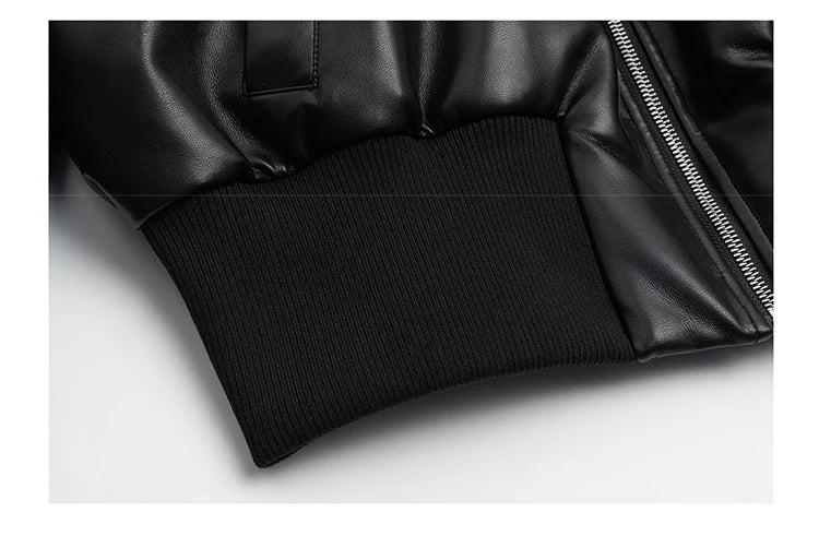 Chaqueta corta de cuero sintetico negro - Mauroicardi