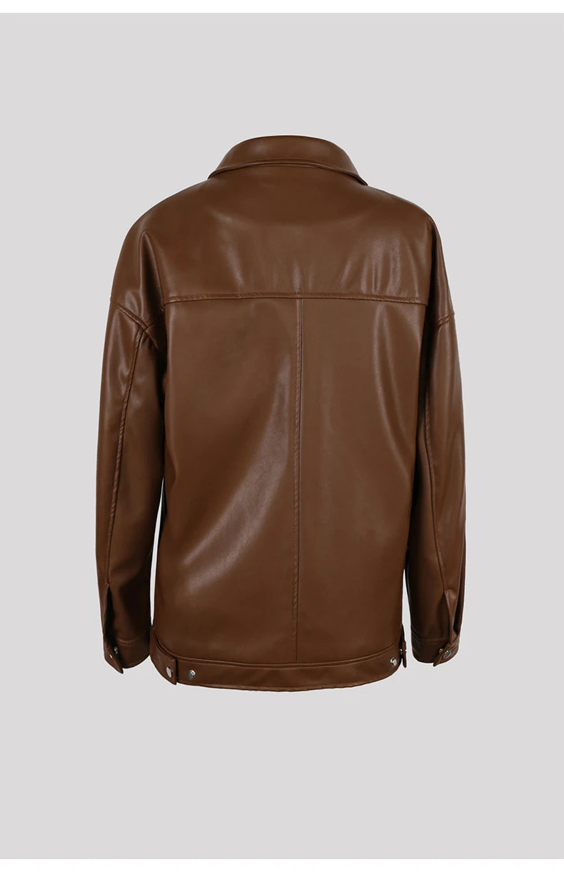 Chaqueta corta tipo casual de cuero sintetico - Mauroicardi