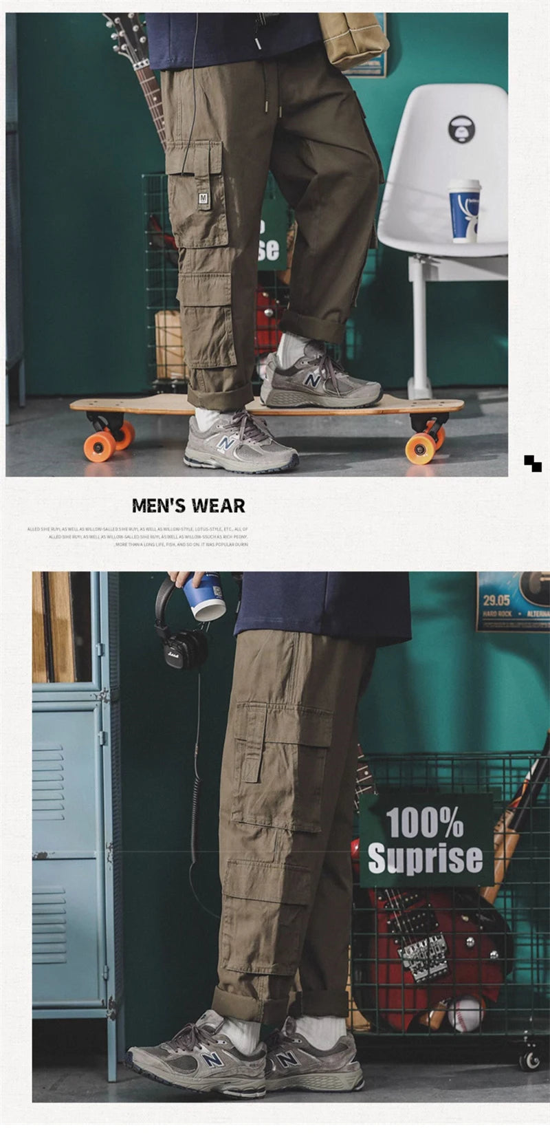 Pantalones cargo estilo americano