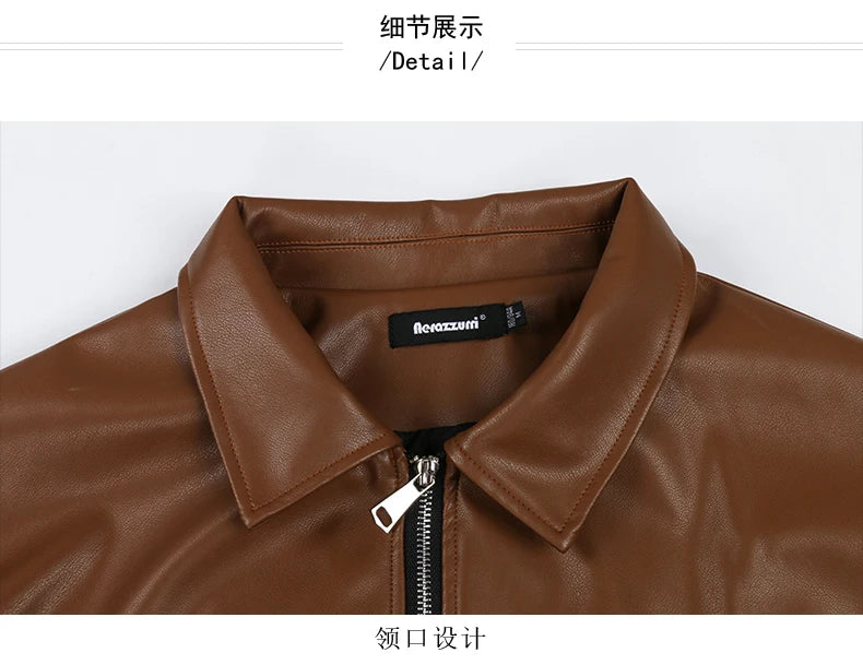 Chaqueta corta tipo casual de cuero sintetico - Mauroicardi
