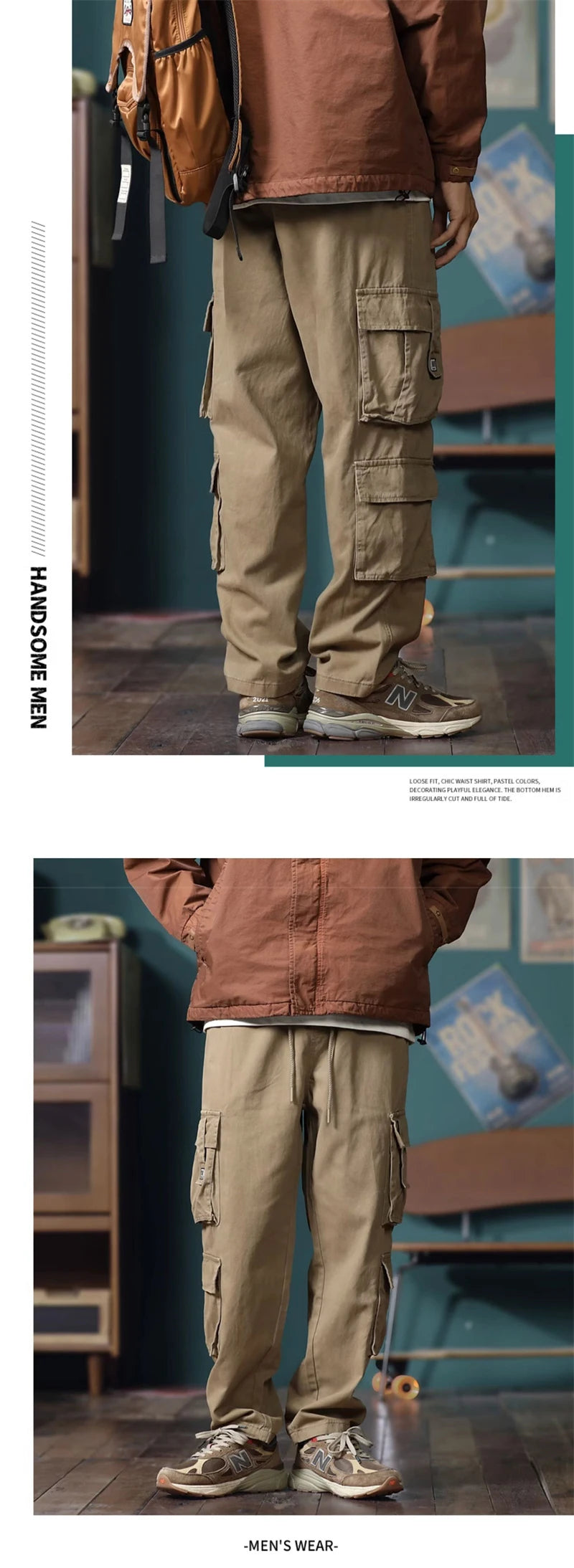 Pantalones cargo estilo americano