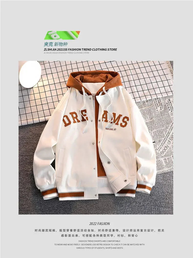 Men's Windbreaker hooded Wear Jackets Men Baseball Pilot Work Pure Cotton Jacket Hip Hop Streetwear Coat clothing fashion coat