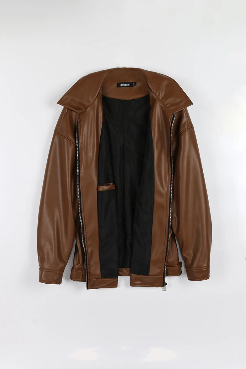 Chaqueta corta tipo casual de cuero sintetico - Mauroicardi