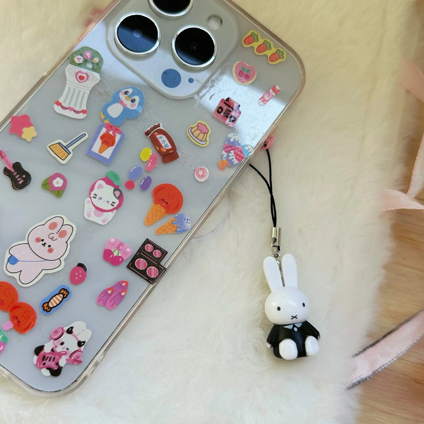 Kawaii Miffy Key Chain Cartoon Cute Backpack Pendant Ornaments Mobile Phone Chain Christmas Gift