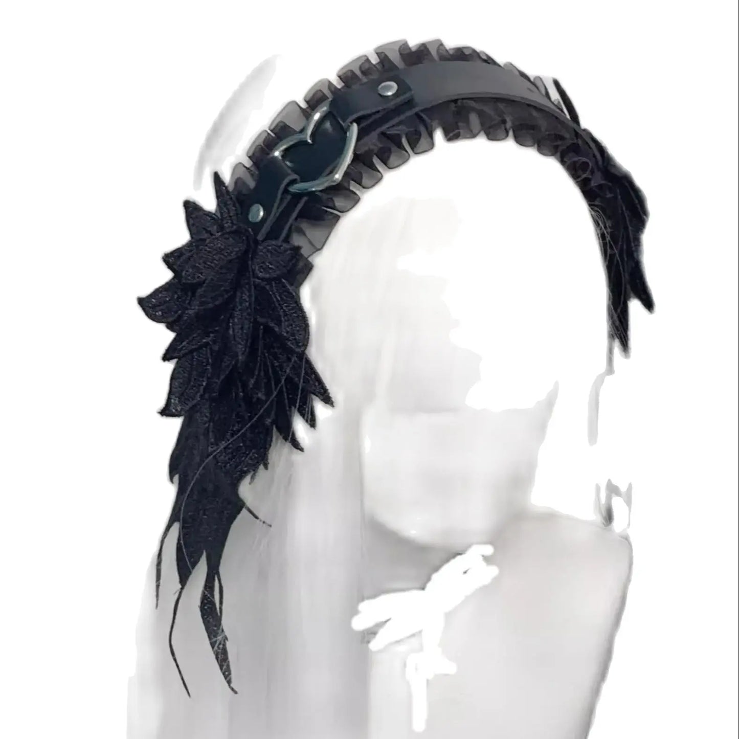 Lolita Kawaii Angel Wing Lace Bow Headband KC Hair Band Anime Y2K Girl Maid Headdress Cosplay Anime Hair Accessories Head Wrap
