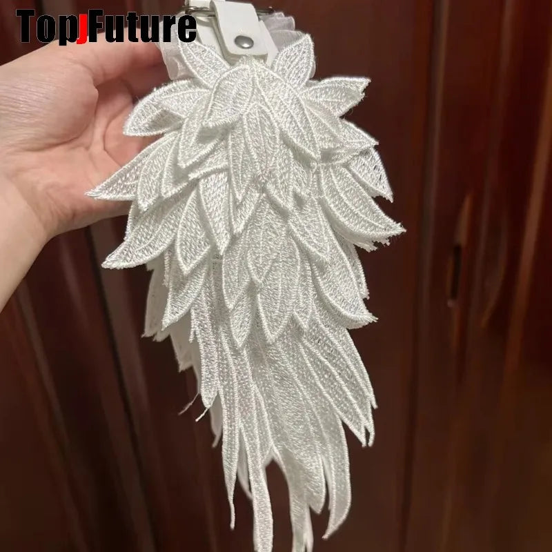 Lolita Kawaii Angel Wing Lace Bow Headband KC Hair Band Anime Y2K Girl Maid Headdress Cosplay Anime Hair Accessories Head Wrap
