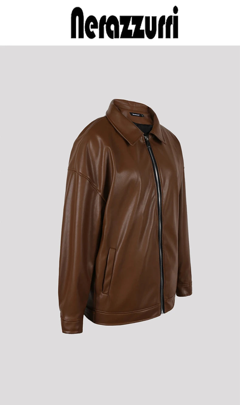 Chaqueta corta tipo casual de cuero sintetico - Mauroicardi