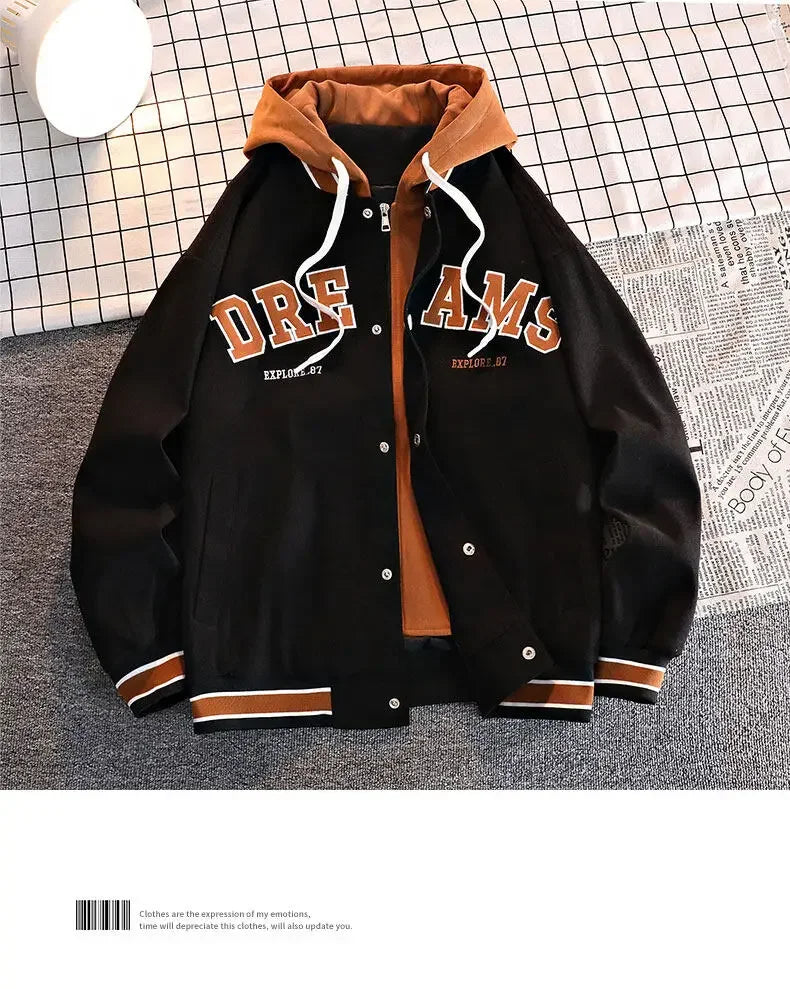 Men's Windbreaker hooded Wear Jackets Men Baseball Pilot Work Pure Cotton Jacket Hip Hop Streetwear Coat clothing fashion coat