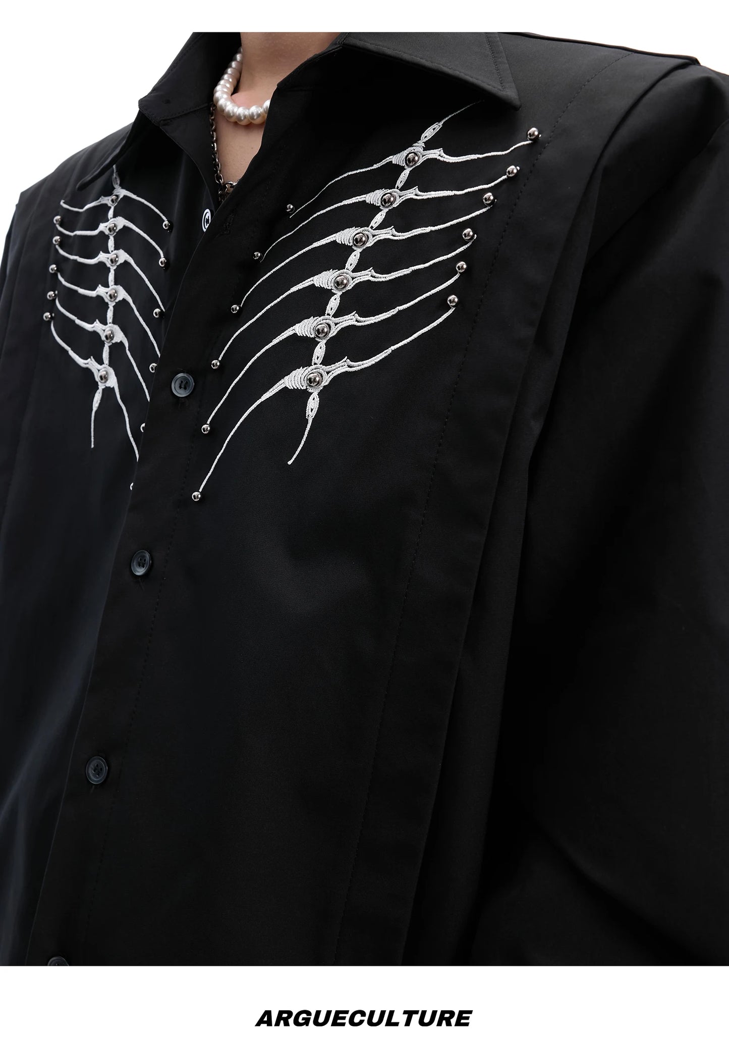 Camisa bordada manga larga - Mauroicardi