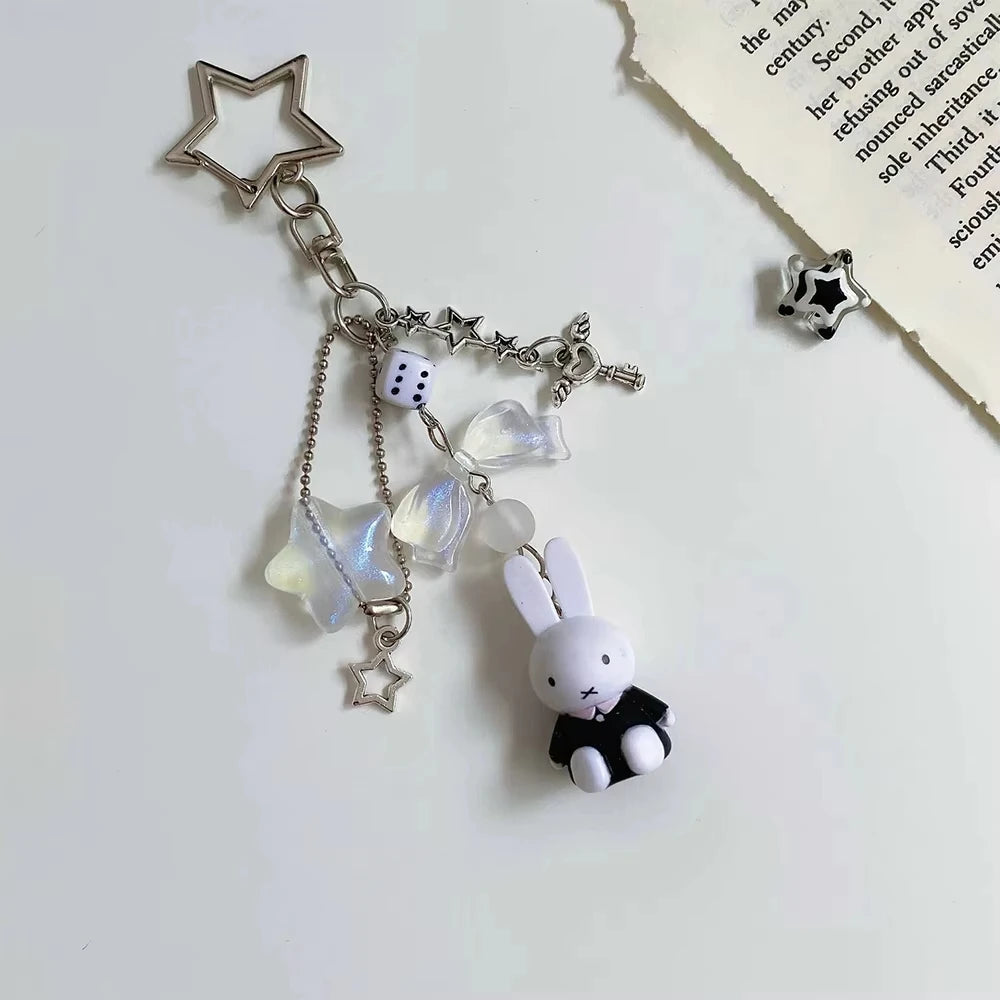 Kawaii Miffy Key Chain Cartoon Cute Backpack Pendant Ornaments Mobile Phone Chain Christmas Gift