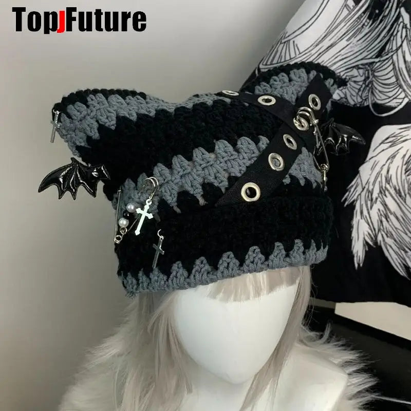 Gorro tejido con orejas de gato - G&E Style