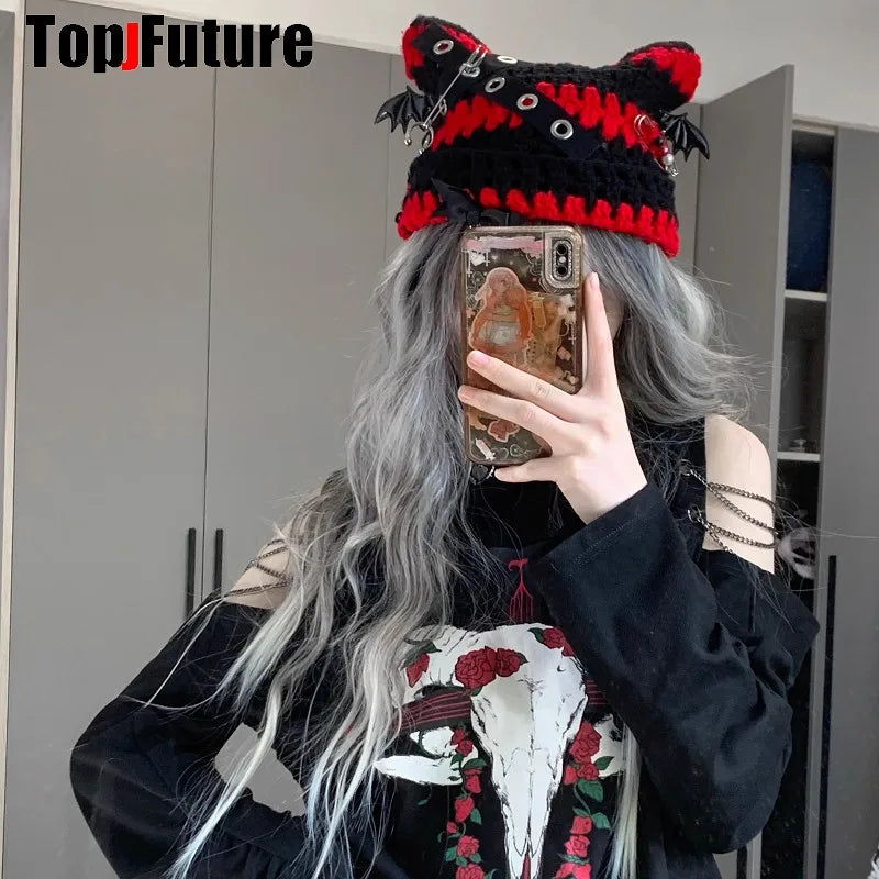 Gorro tejido con orejas de gato - G&E Style