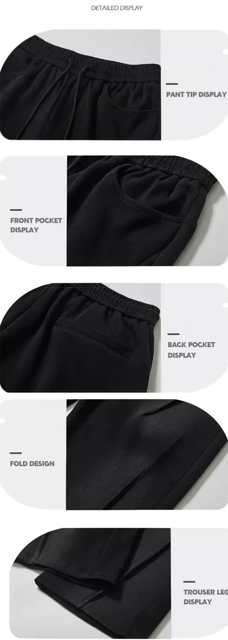 Pantalones corte recto plizado con cintura elástica