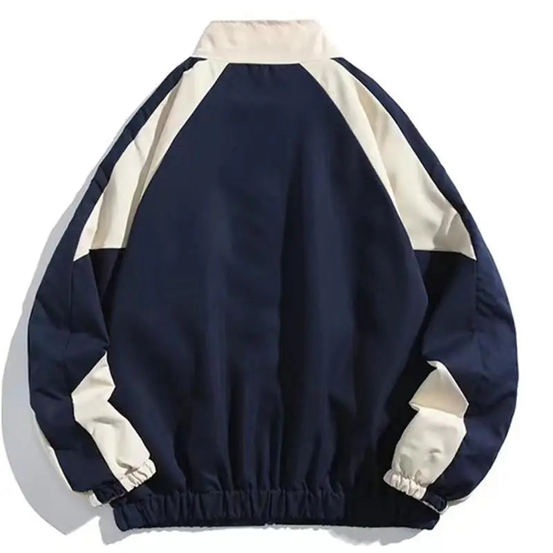 Chaqueta universitaria de hip hop para hombre, estilo high street, con parches, color negro, cortavientos, para mujer, primavera y otoño, fina, a la moda.