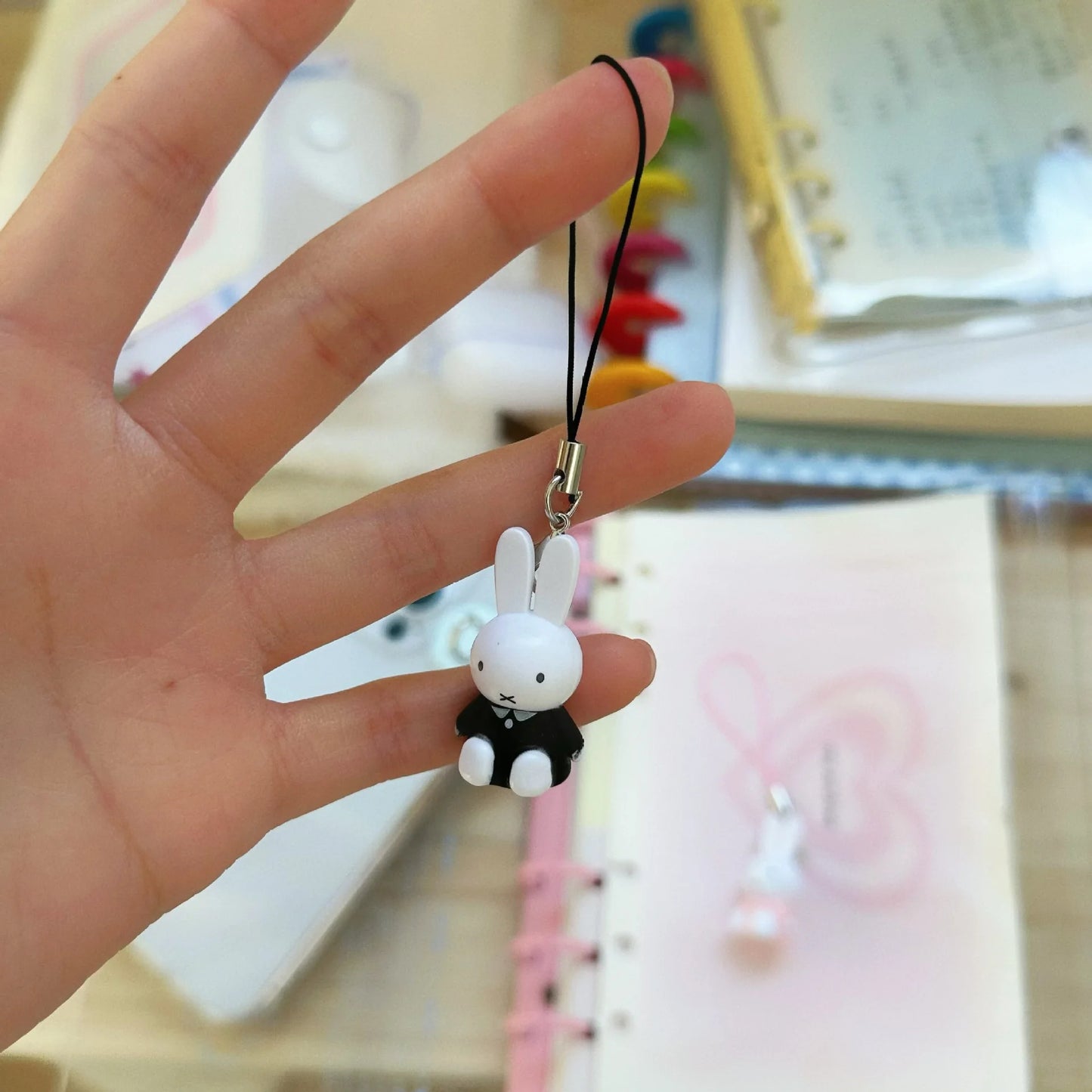 Kawaii Miffy Key Chain Cartoon Cute Backpack Pendant Ornaments Mobile Phone Chain Christmas Gift