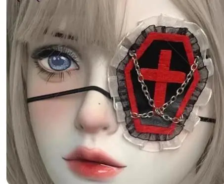 Streetwear Y2k Girl Women Gothic Lolita Cosplay Harajuku Punk Steampunk Lace Eyepatch Halloween Party Accessories Eye Mask
