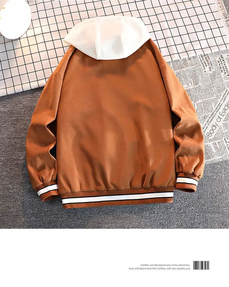 Men's Windbreaker hooded Wear Jackets Men Baseball Pilot Work Pure Cotton Jacket Hip Hop Streetwear Coat clothing fashion coat