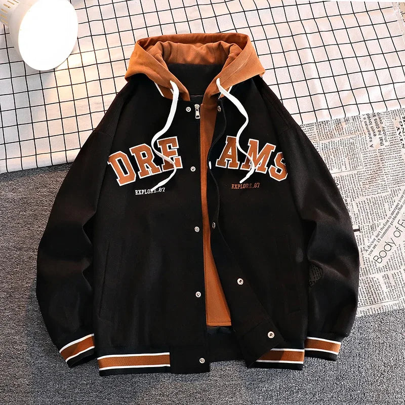 Men's Windbreaker hooded Wear Jackets Men Baseball Pilot Work Pure Cotton Jacket Hip Hop Streetwear Coat clothing fashion coat