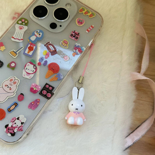 Kawaii Miffy Key Chain Cartoon Cute Backpack Pendant Ornaments Mobile Phone Chain Christmas Gift
